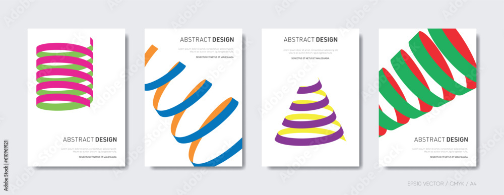 Minimal geometric design vector brochure cover set