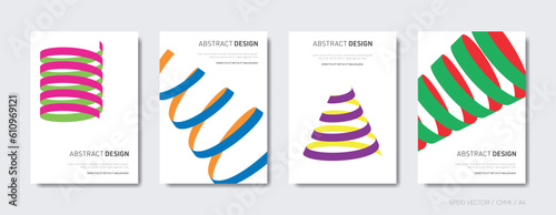 Minimal geometric design vector brochure cover set