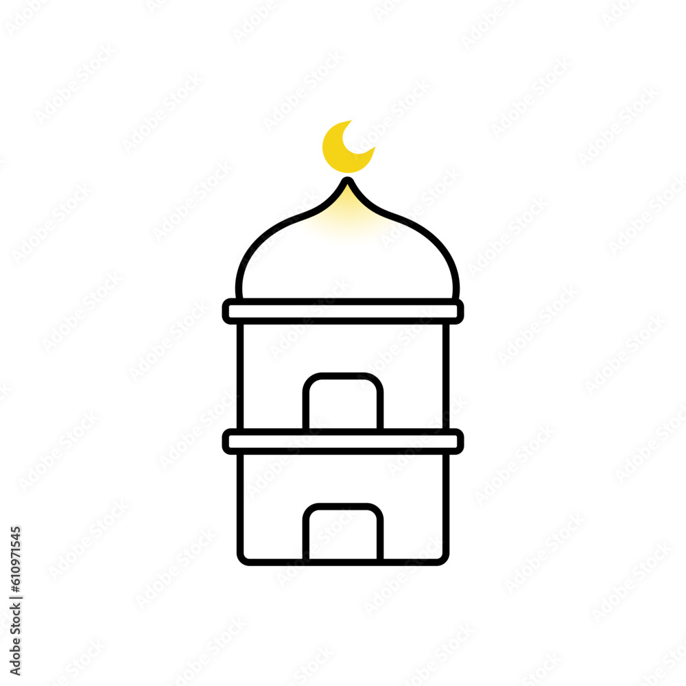 Mosque icon. Ramadan Kareem, Eid al-Adha, Eid al-Adha. Vector illustration Mosque icon. Ramadan Kareem, Eid al-Adha, Eid al-Adha. Vector illustration