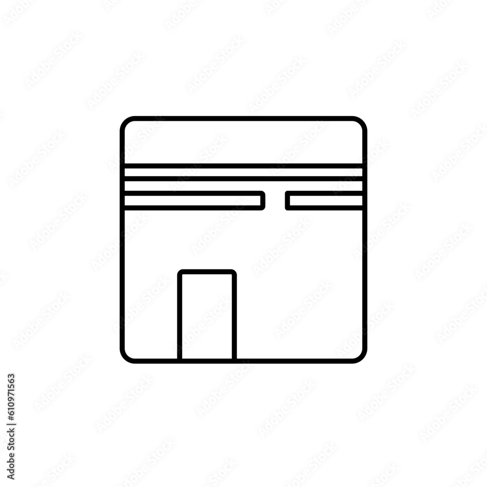 Mecca box icon over white background, line style, vector illustration Mecca box icon over white background, line style, vector illustration