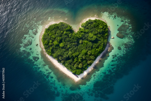 heart shape island in the sea © sam