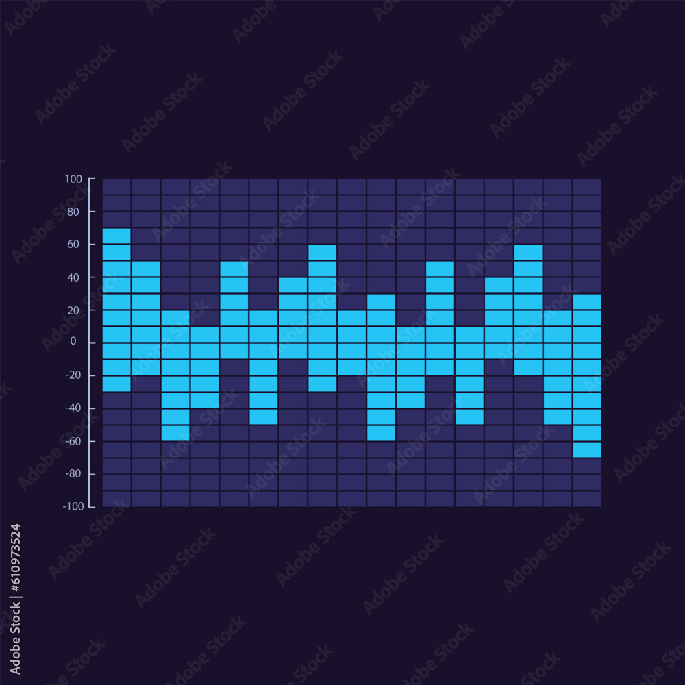 Bi-directional infographic chart design template for dark theme. Decision making. Editable infochart with vertical bar graphs. Visual data presentation. Myriad Pro-Bold, Regular fonts used Bi-directional infographic chart design template for dark theme. Decision making. Editable infochart with vertical bar graphs. Visual data presentation. Myriad Pro-Bold, Regular fonts used