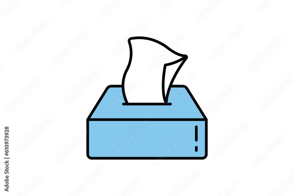 Tissue box icon. icon related to hygiene. Line icon style design. Simple vector design editable Tissue box icon. icon related to hygiene. Line icon style design. Simple vector design editable