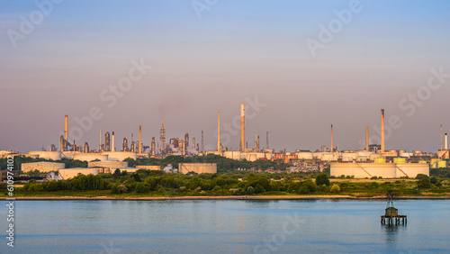 Photography Sunrise over Esso Oil Terminal, Southampton, Hampshire, England