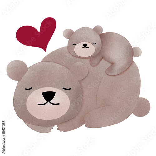 the Bear and heart symbol show love and feel