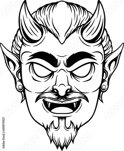 scary devil mascot illustration