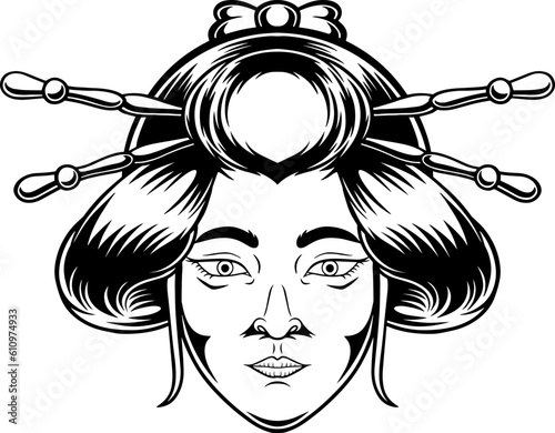 japanese geisha character illustration