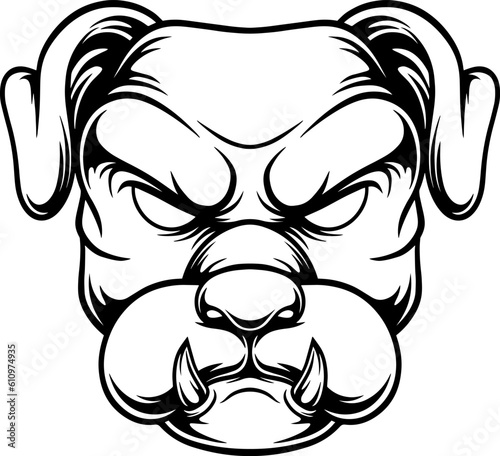 scary dog mascot illustration