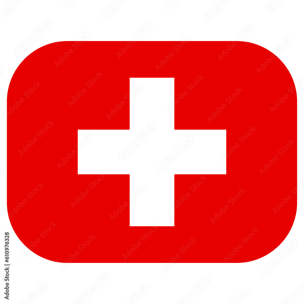 Flag of Switzerland in shape. Swiss flag in shape Flag of Switzerland in shape. Swiss flag in shape