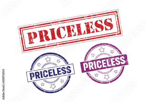 Priceless Rubber sign or Stamp, Grunge rubber Stamp, Sale badge Vintage old texture