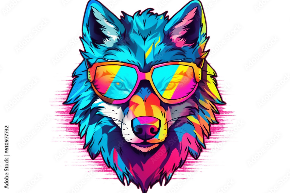 Epic Arctic Wolf Mascot Unique Artistic Transparent Background. Generative AI
