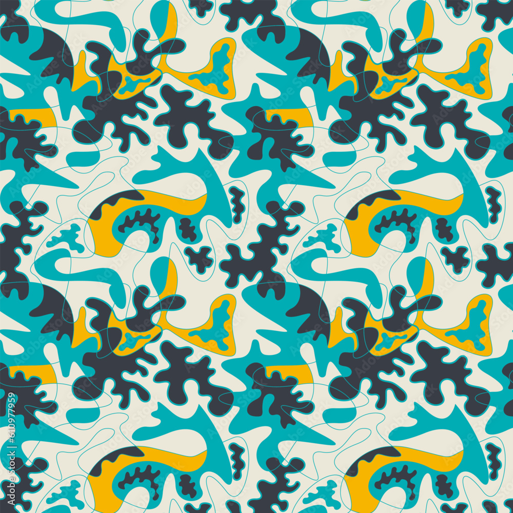 Abstract urban vector seamless artwork with surreal pattern 