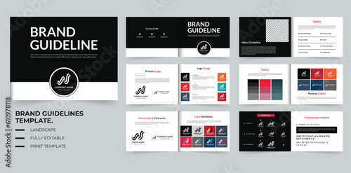 Brand Guidelines template or Brand manual template design