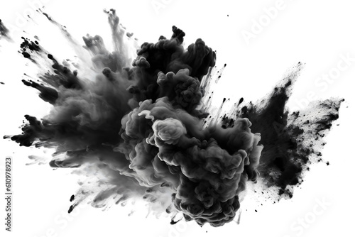 Abstract Powder Splatter Background Creative Design on White, Generative Ai