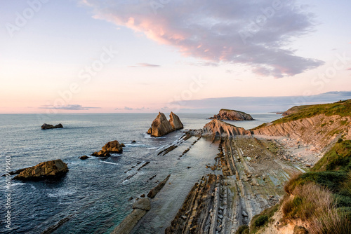 Beautiful seascape on the cliffs of an abrassion platform