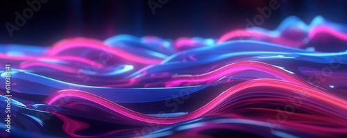 abstract futuristic background with gold PINK blue glowing neon moving high speed wave lines and bokeh lights. Data transfer concept Fantastic wallpaper  Ai Generative