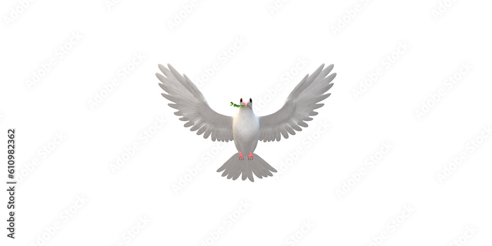 Fototapeta premium Peace Dove isolated on a Transparent Background