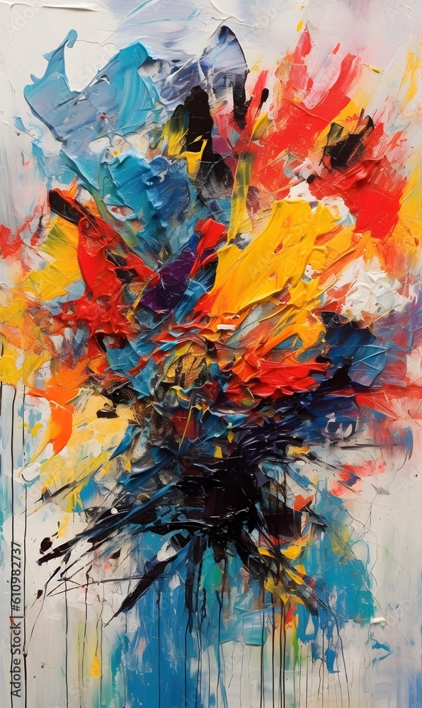 Fototapeta premium In the tradition of Textured Expressionism, an abstract depiction of brain activity. Generative AI
