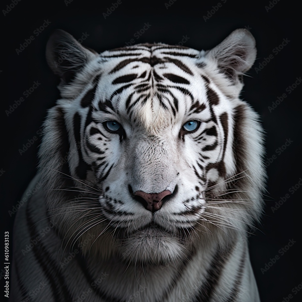 Fototapeta premium a white tiger with blue eyes