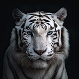 a white tiger with blue eyes