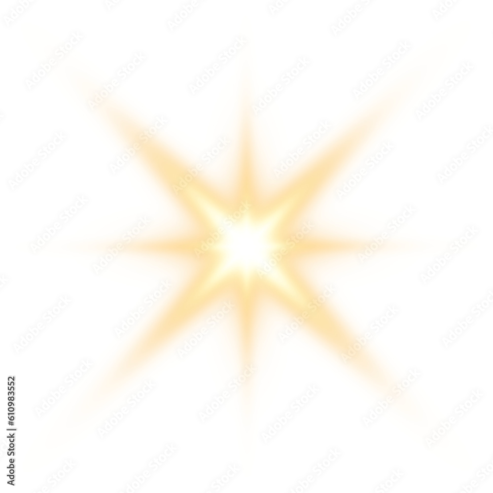 Golden star and sparks isolated on transparent background. Flares and sunbursts. Glowing light effects. PNG. Golden star and sparks isolated on transparent background. Flares and sunbursts. Glowing light effects. PNG.