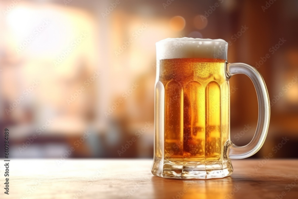 Pouring beer with bubble froth in glass for International Beer Day. Generative Ai Pouring beer with bubble froth in glass for International Beer Day. Generative Ai