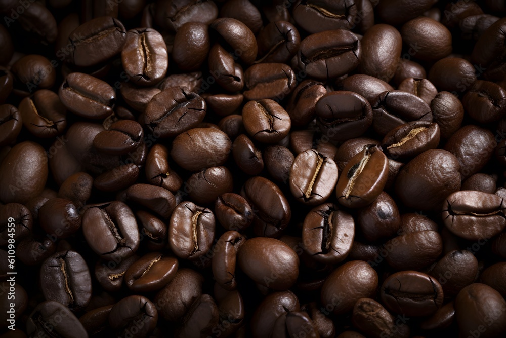 a closeup of some coffee beans. Generative AI a closeup of some coffee beans. Generative AI