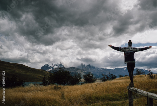 person in the mountains