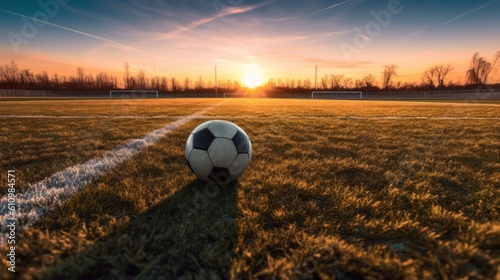 soccer ball in the grass © Aqib