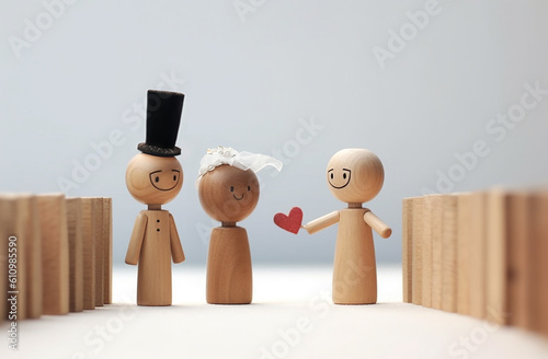 A marriage involving a wooden man and woman