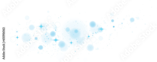Wallpaper Mural Blue shining bokeh lights with glowing particles on transparent background. PNG. Torontodigital.ca
