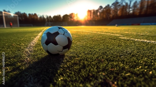 soccer ball on the grass © Aqib