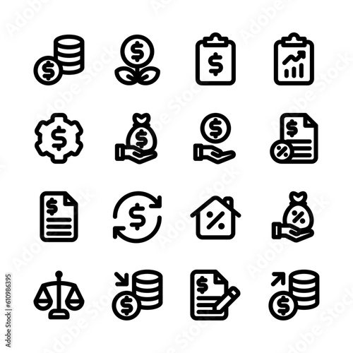 Business and Finance Related Icon, Bold Vector Icon Set