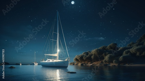 sailboat in the night