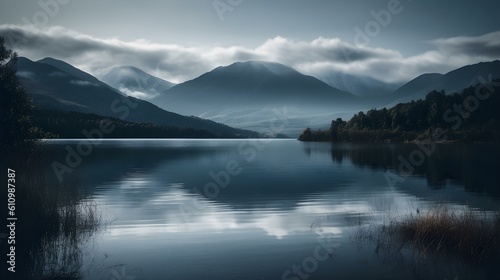 Close Up of a Lake with Mountains in the Distance