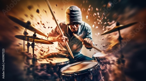 drummer at the concert photo