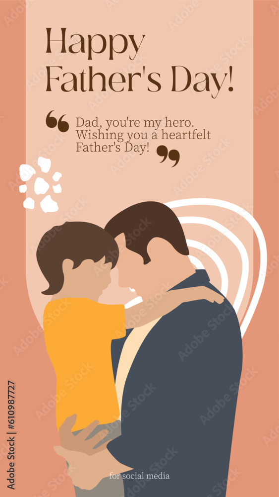 Father's Day illustration design that is editable for social media stories. Father's Day illustration design that is editable for social media stories.