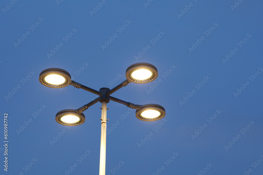The street light on the blue sky background The street light on the blue sky background
