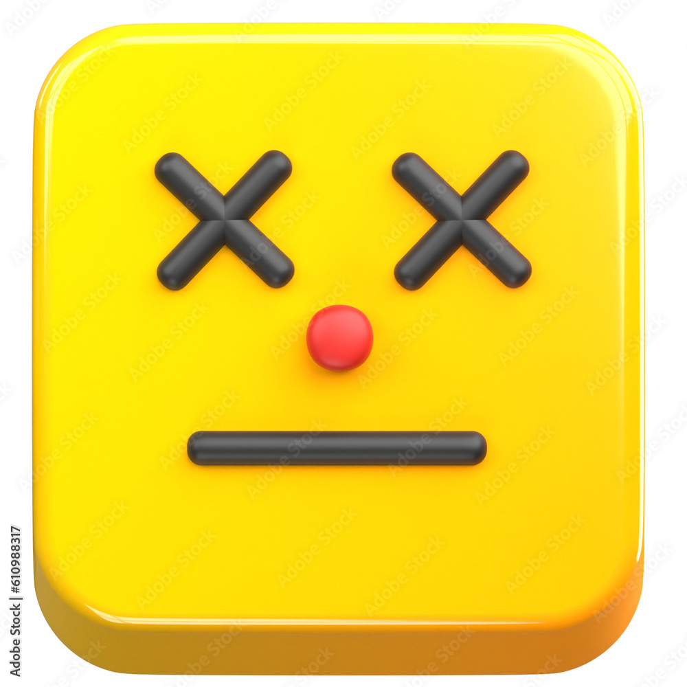 Obraz premium Emoji Face with crossed eyes