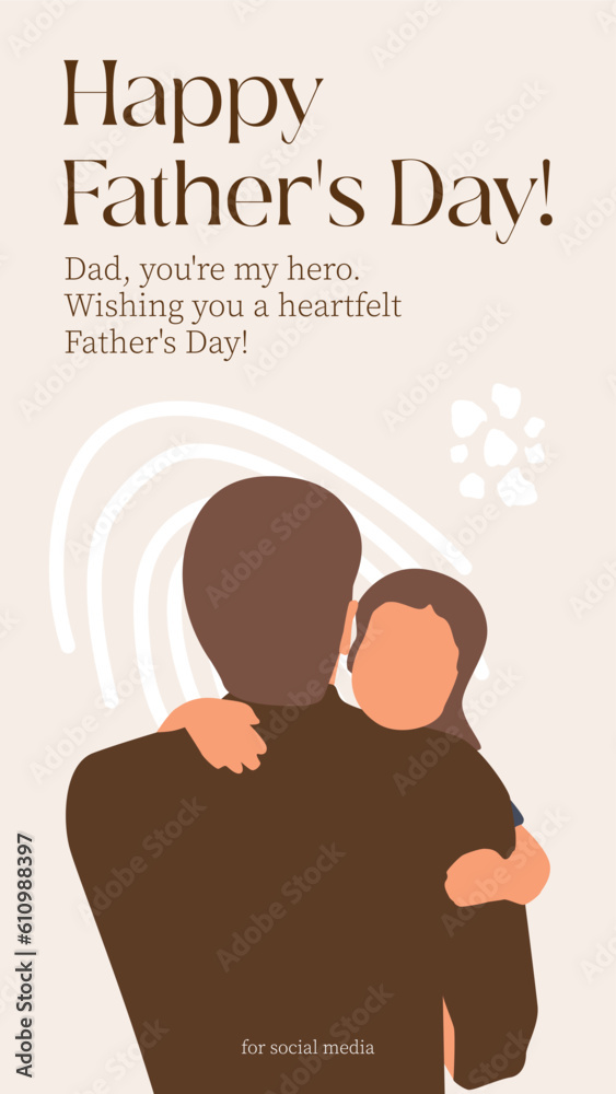 Father's Day illustration design that is editable for social media stories.