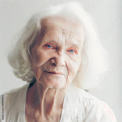 Portrait Of A Beautiful Elderly Lady - AI Image