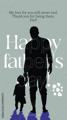 Father's Day illustration design that is editable for social media stories.