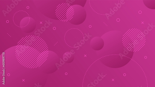 Modern Abstract Background with Motion Round Retro Memphis and Purple Gradient Color