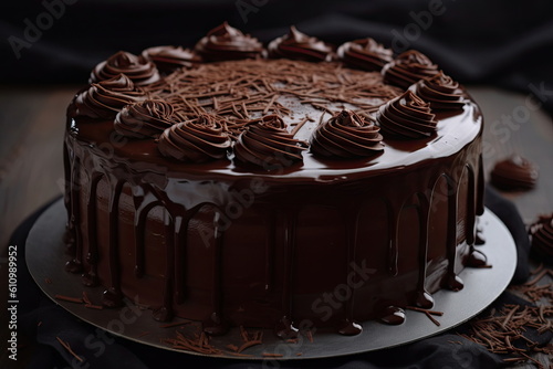 chocolate cake, dessert on the table