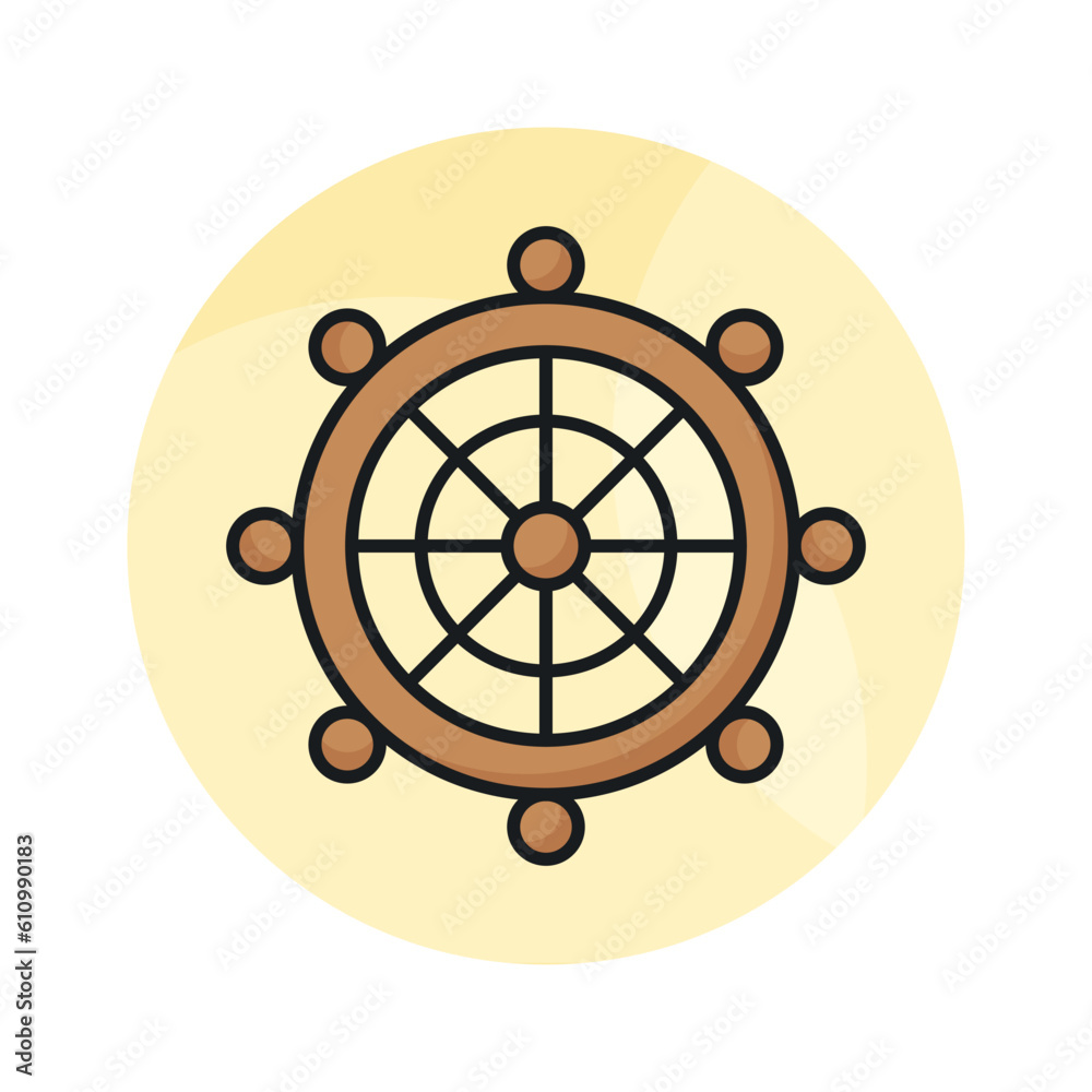 Beautifully designed vector of ship wheel in modern style, ready to use icon