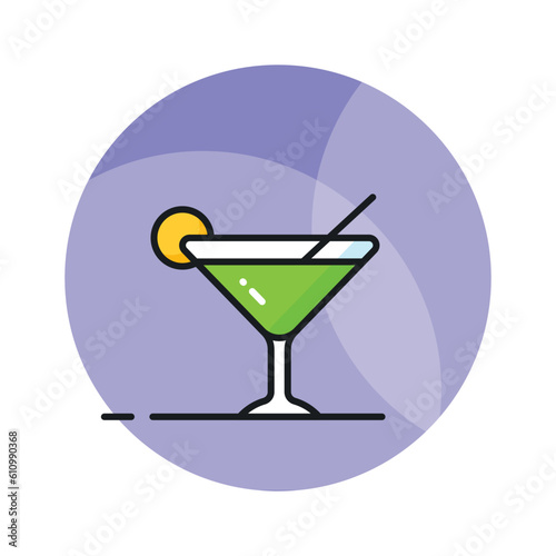 A glass of fresh drink with piece of lemon showing concept icon of summer drink