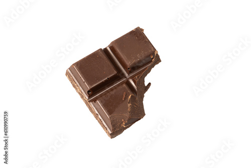 A chocolate bar isolated on white background.