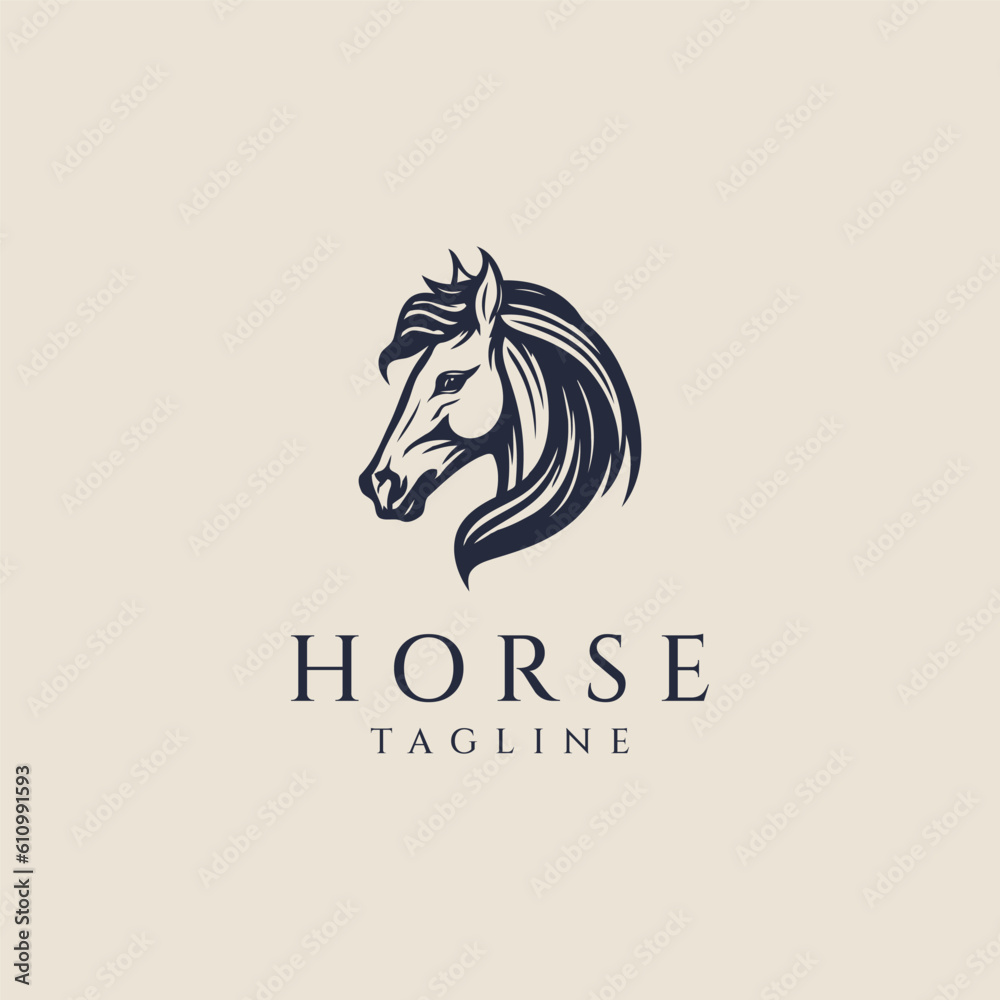 Horse head logo design vector illustration