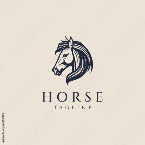 Horse head logo design vector illustration