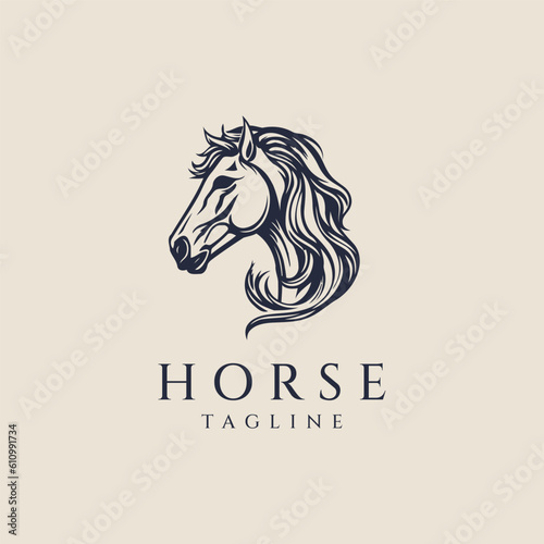 Horse head logo design vector illustration
